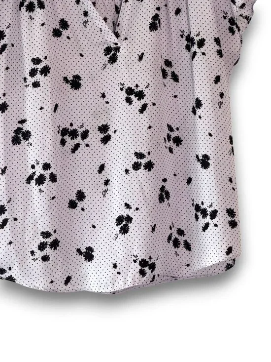Banana Republic Floral Polka Dot Split Neck Blouse Size M - Picture 4 of 12